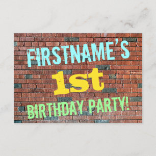 Convites Primeiro aniversario inspirado no Grafite de pared
