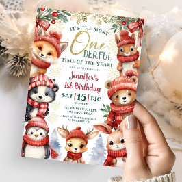 Convites Primeiro aniversario Inverno De Onederland Cute De