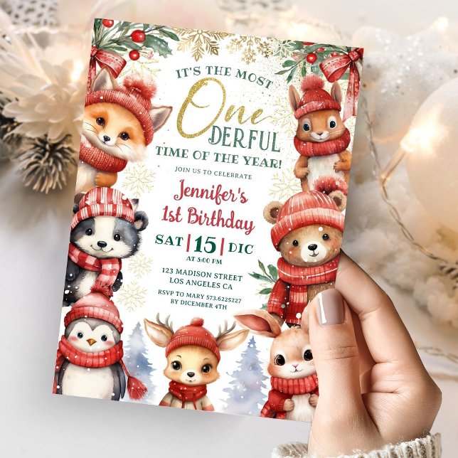 Convites Primeiro aniversario Inverno De Onederland Cute De (Criador carregado)