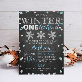 Convites Primeiro aniversario Inverno ONEderland Chalkboard