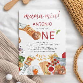 Convites Primeiro aniversario Italiano de Aquarela