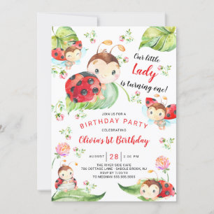 Convites Primeiro aniversario Lady Ladybug Adorável