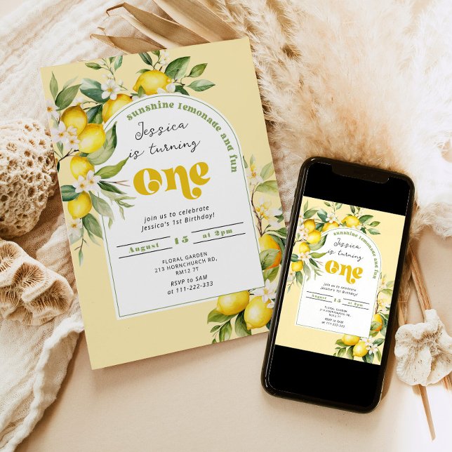 Convites Primeiro aniversario limão do Mediterrâneo (Criador carregado)