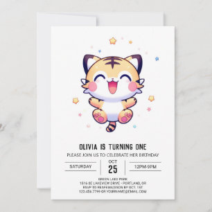 Convites Primeiro aniversario Magical Tiger