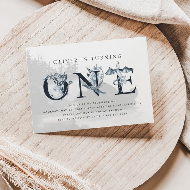 Convites Primeiro aniversario Maiestoso Dragão (Criador carregado)