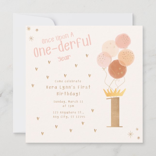 Convites Primeiro Aniversário Maravilhoso (Frente)