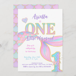 Convites Primeiro aniversario Mermaid