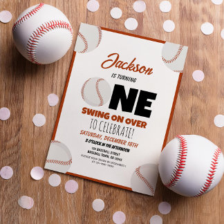 Convites Primeiro aniversario moderno de beisebol para cria