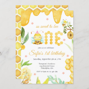 Convites Primeiro aniversario moderno do primeiro dia da ab