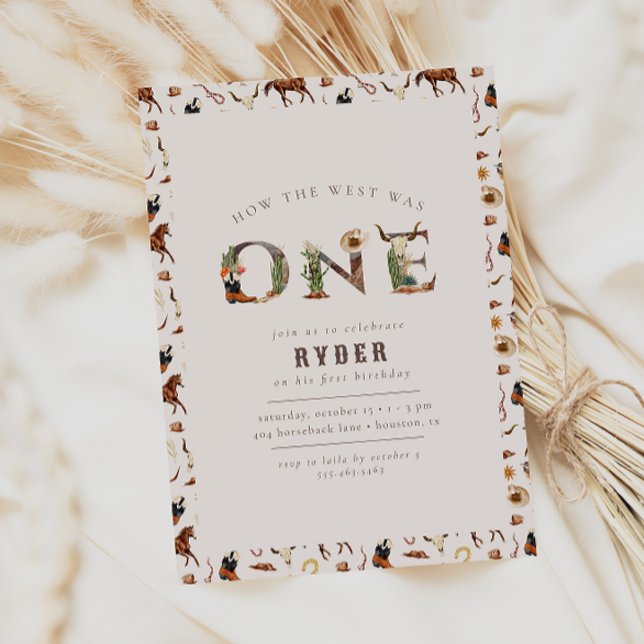 Convites Primeiro aniversario Moderno do Primeiro Rodeo Wes (Criador carregado)