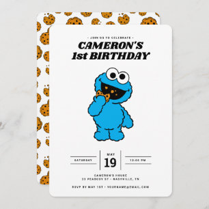 Convites Primeiro aniversario Monstro Simples de Cookies
