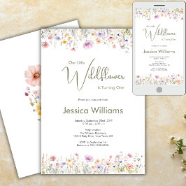 Convites primeiro aniversario Nossa Pequena Flor Selvagem T