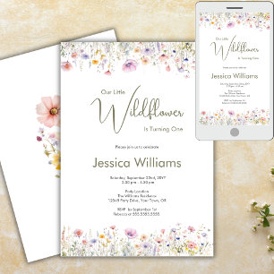 Convites primeiro aniversario Nossa Pequena Flor Selvagem T