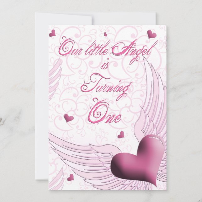 Convites Primeiro aniversário - Nosso pequeno anjo (Frente)