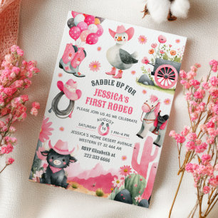 Convites Primeiro Aniversário Ocidental do Bobo Rodeo Gado 