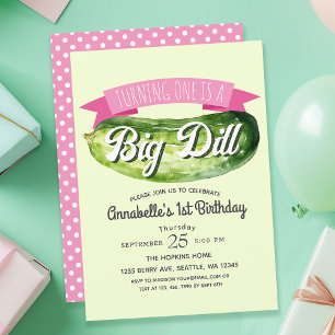 Convites Primeiro aniversario para Crianças de Big Dill Pic