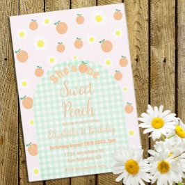 Convites Primeiro aniversario Peach doce