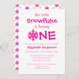 Convites Primeiro aniversario Pequeno Floco de Neve