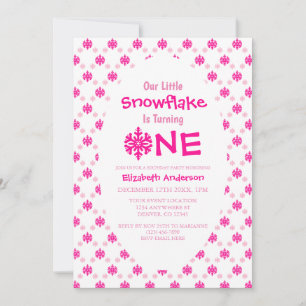Convites Primeiro aniversario Pequeno Floco de Neve