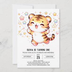 Convites Primeiro aniversario Pequeno Tigre