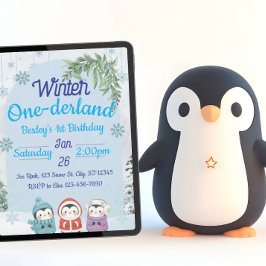 Convites Primeiro aniversario pinguim-de-derland