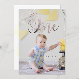 Convites primeiro aniversario PixDezine Watercolor