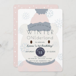 Convites Primeiro aniversario Polar Bear Winter Onederland 