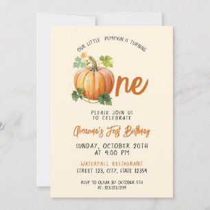 Convites Primeiro aniversario Pumpkin para Bebê