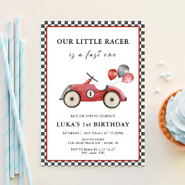 Convites Primeiro aniversario Rápido De Carros De Corrida D