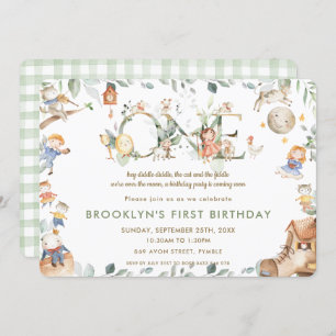 Convites Primeiro aniversario Rhyme Greenery