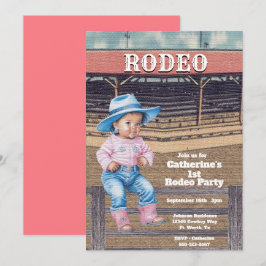 Convites Primeiro aniversario Rodeo Cowgirl Ocidental