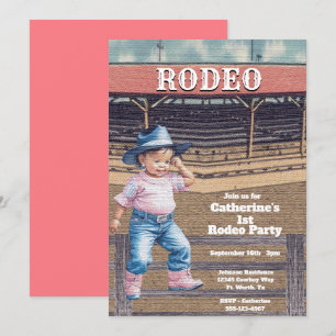 Convites Primeiro aniversario Rodeo Cowgirl Ocidental