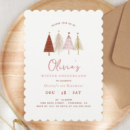 Convites Primeiro aniversario Rosa de inverno Onderland Gir