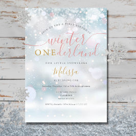 Convites Primeiro aniversario Rosa E Dourado Da Holanda Do