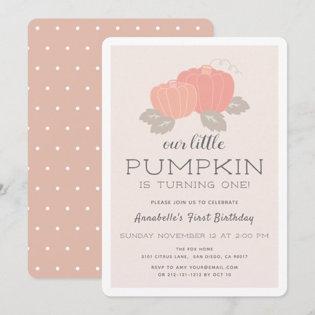 Convites Primeiro aniversario Rosa-Rosa-Rosa (Frente/Verso)