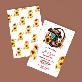 Convites Primeiro aniversario Russo de Cowgirl Ocidental