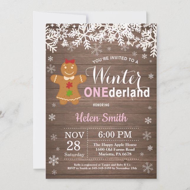Convites Primeiro aniversario Russo de Inverno Onederland (Frente)