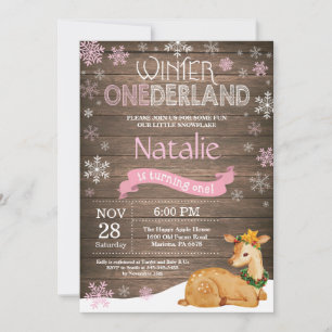 Convites primeiro aniversario Russo de Onederland Deer