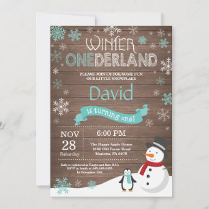 Convites primeiro aniversario Russo Winter Onederland Convi