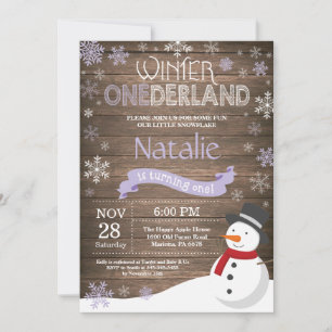 Convites primeiro aniversario Russo Winter Onederland Convi
