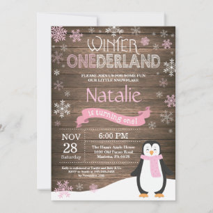 Convites primeiro aniversario Russo Winter Onederland Convi