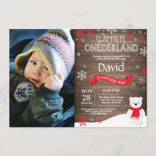 Convites primeiro aniversario Russo Winter Onederland Convi