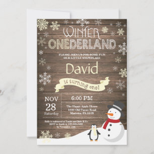 Convites primeiro aniversario Russo Winter Onederland Convi