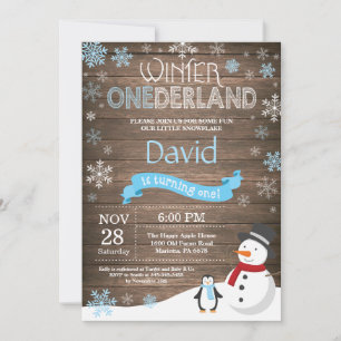 Convites primeiro aniversario Russo Winter Onederland Convi
