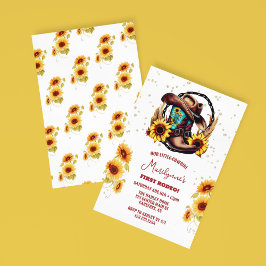 Convites Primeiro aniversario Rustic First Rodeo Western