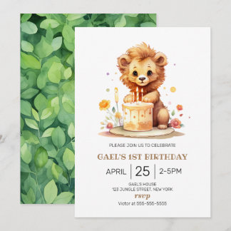 Convites Primeiro aniversario Safari Lion