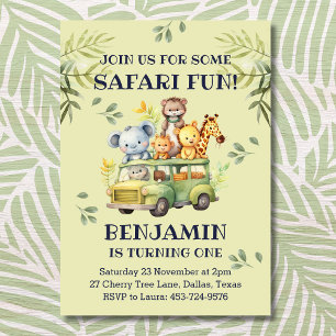Convites Primeiro aniversario Safari Selva
