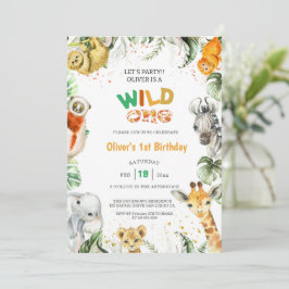 Convites Primeiro aniversario Selva Safari Selvagem de Um A
