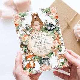 Convites Primeiro aniversario Selvagem De Animais Florestai