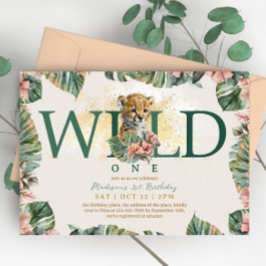 Convites Primeiro aniversario Selvagem de Um Animal Guepard